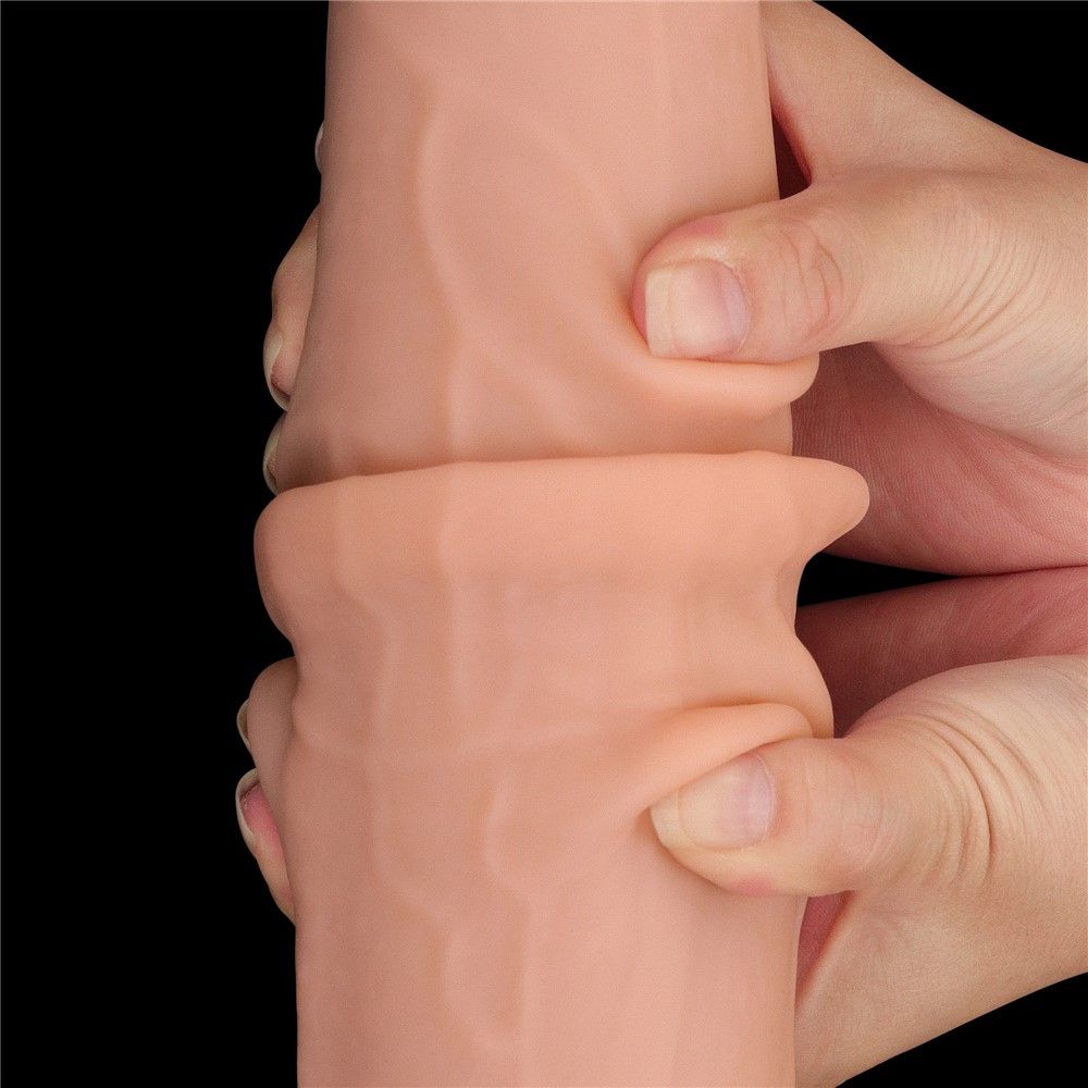 Фаллоимитатор LoveToy Sliding-Skin Dual Layer Dong King Sized, 34 см (телесный)