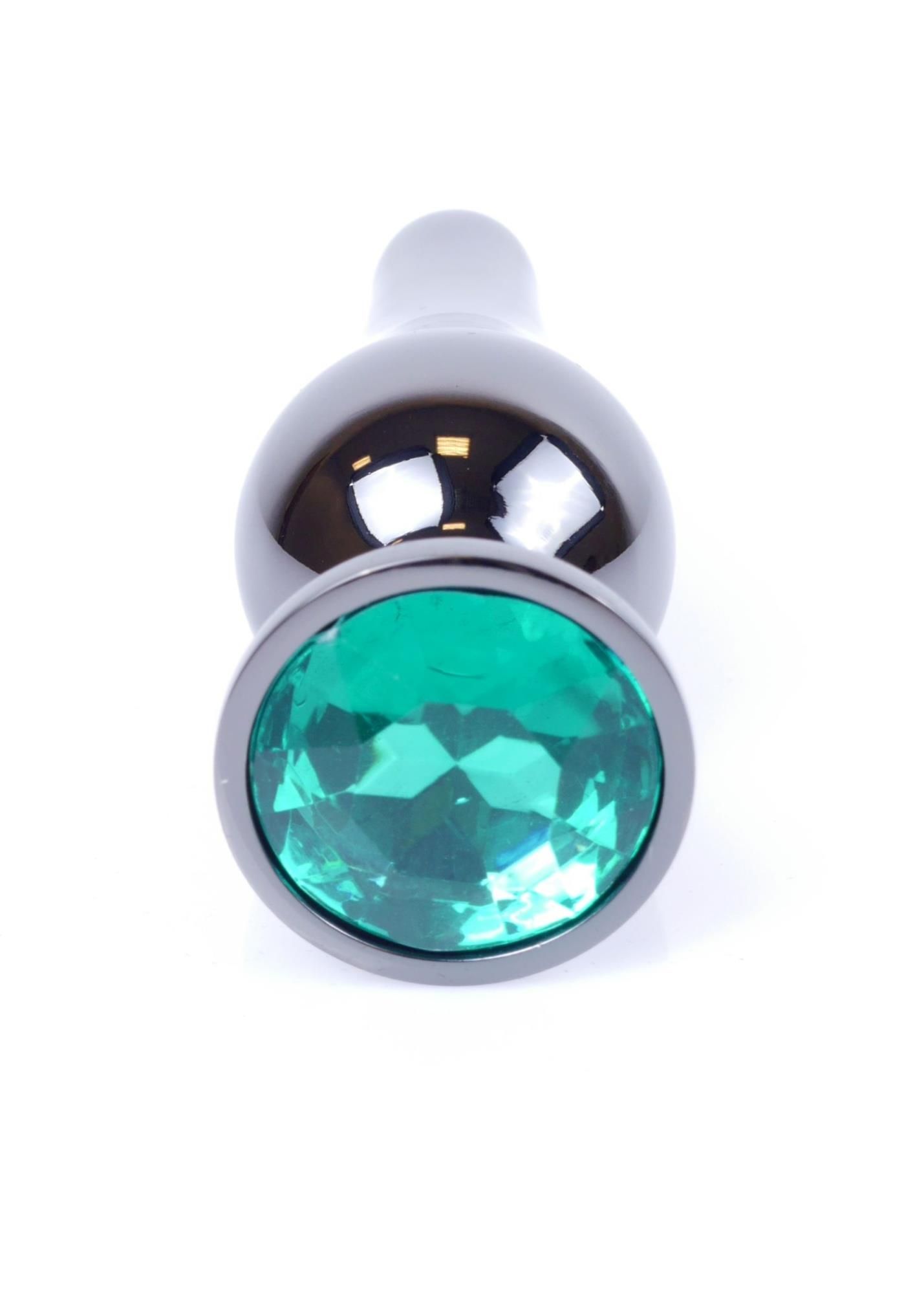 Анальна пробка MyLove Toys Jewellery Dark Silver Butt Plug, 9.5 см (зелений)