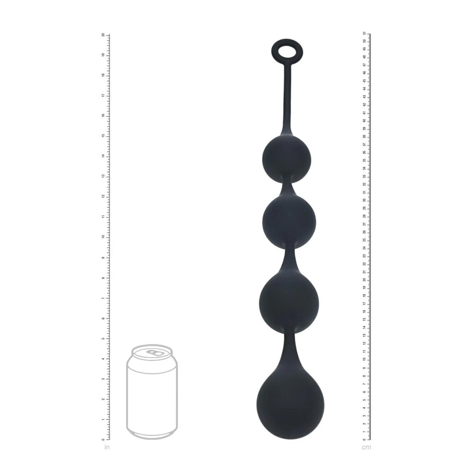 Анальные шарики Levelz by Shots Waterdrop Silicone Anal Balls XL, 49 см (черный)