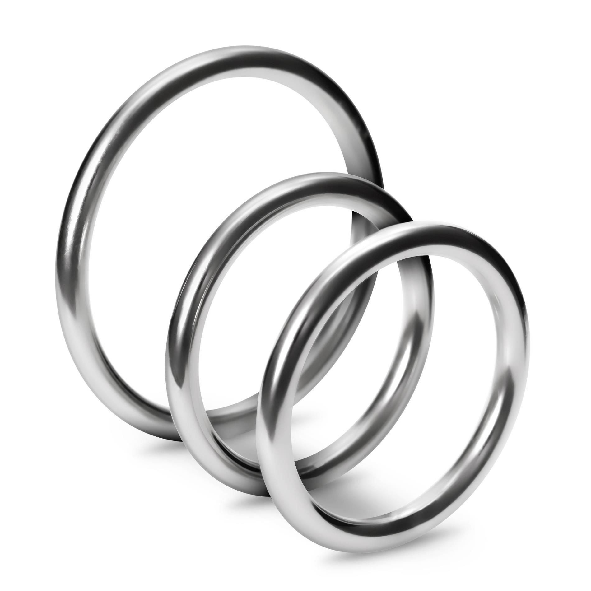 Набор эрекционных колец Crushious Metaleros, 3 шт (серебристый)