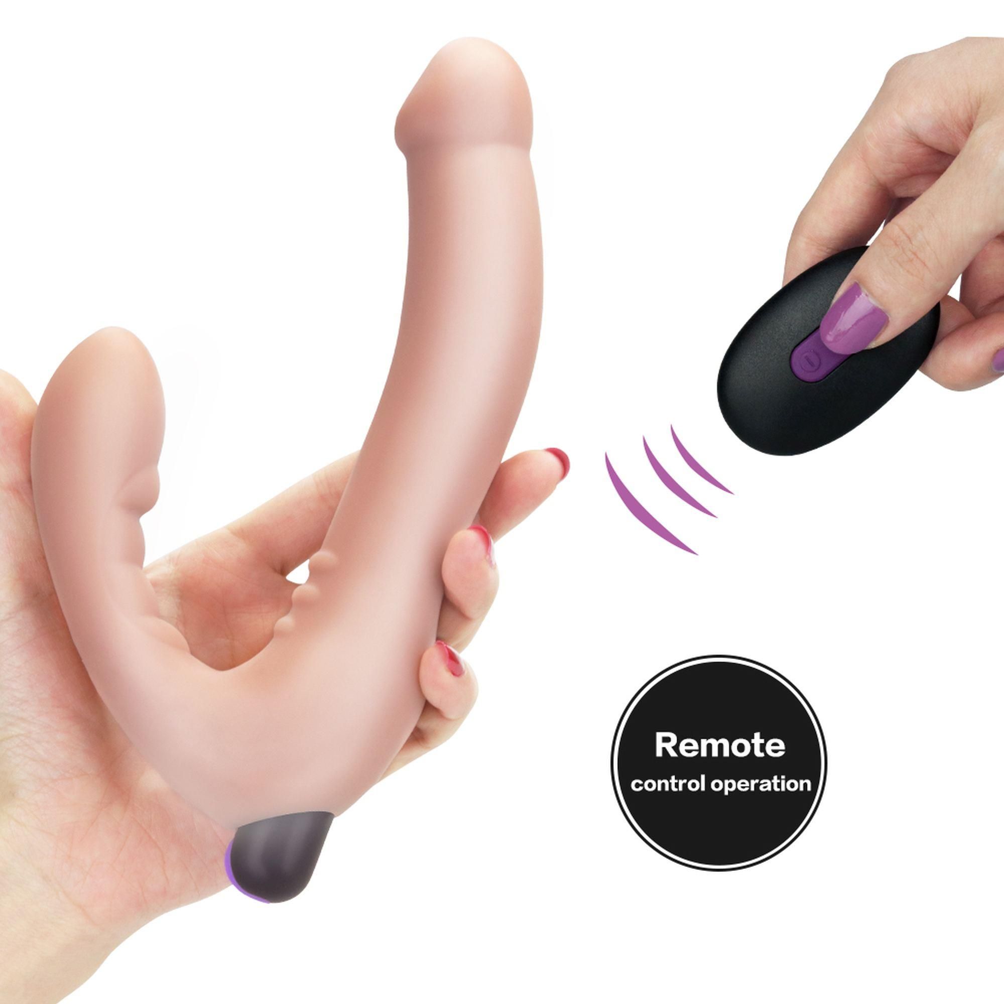 Безремневой вибрострапон Rechargeable IJOY, 21 см (телесный)