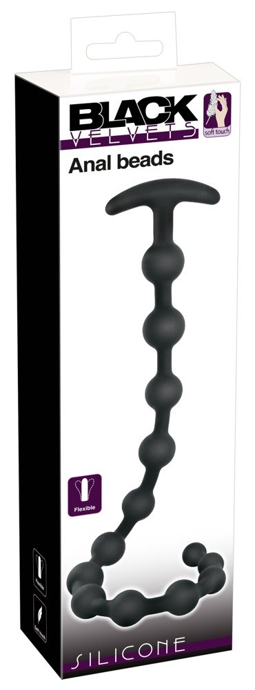 Анальная цепочка Black Velvets Anal Beads, 50 см (черный)