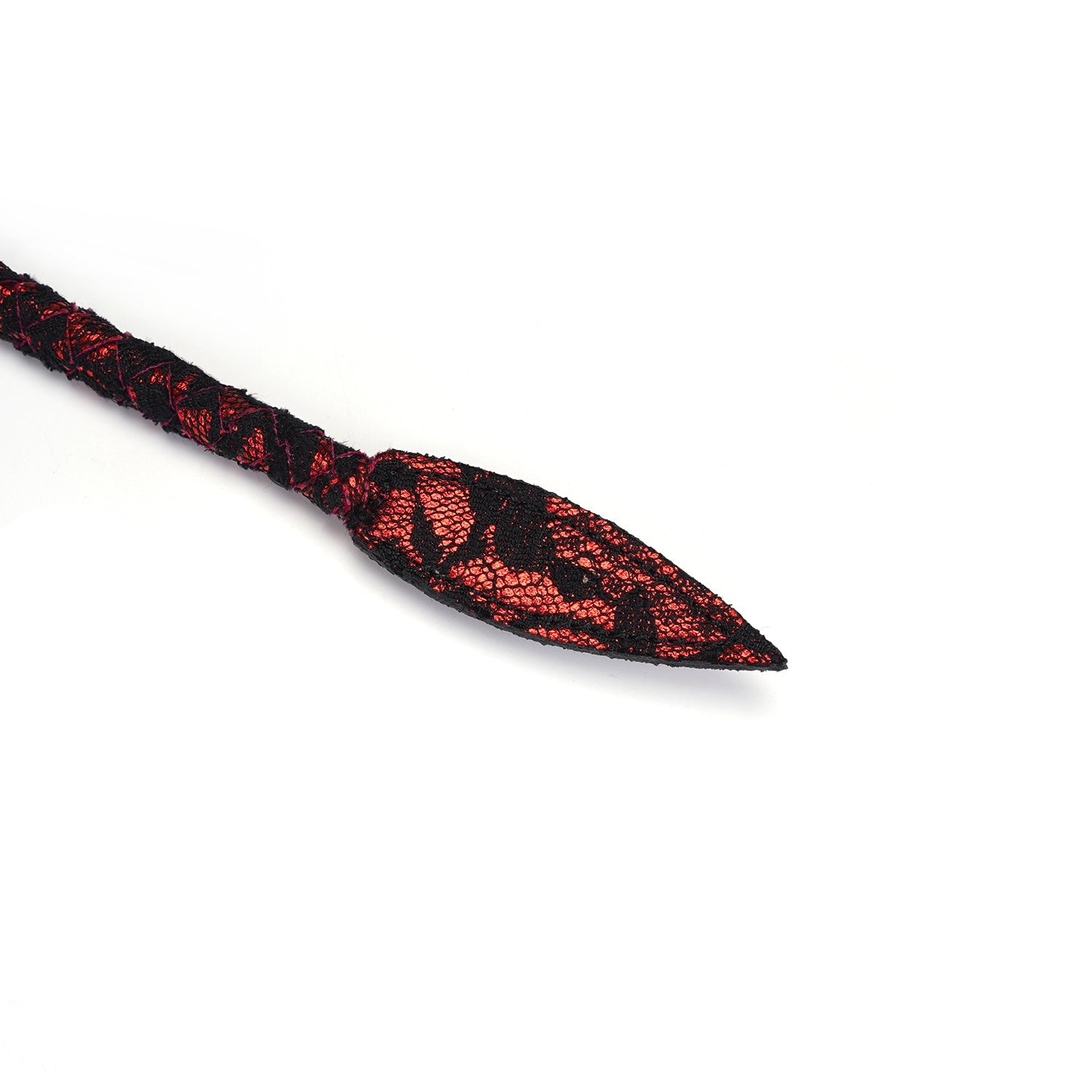 Кнут Liebe Seele Victorian Garden Lace and Vegan Leather Bull Whip, 90 см (черный с красным)