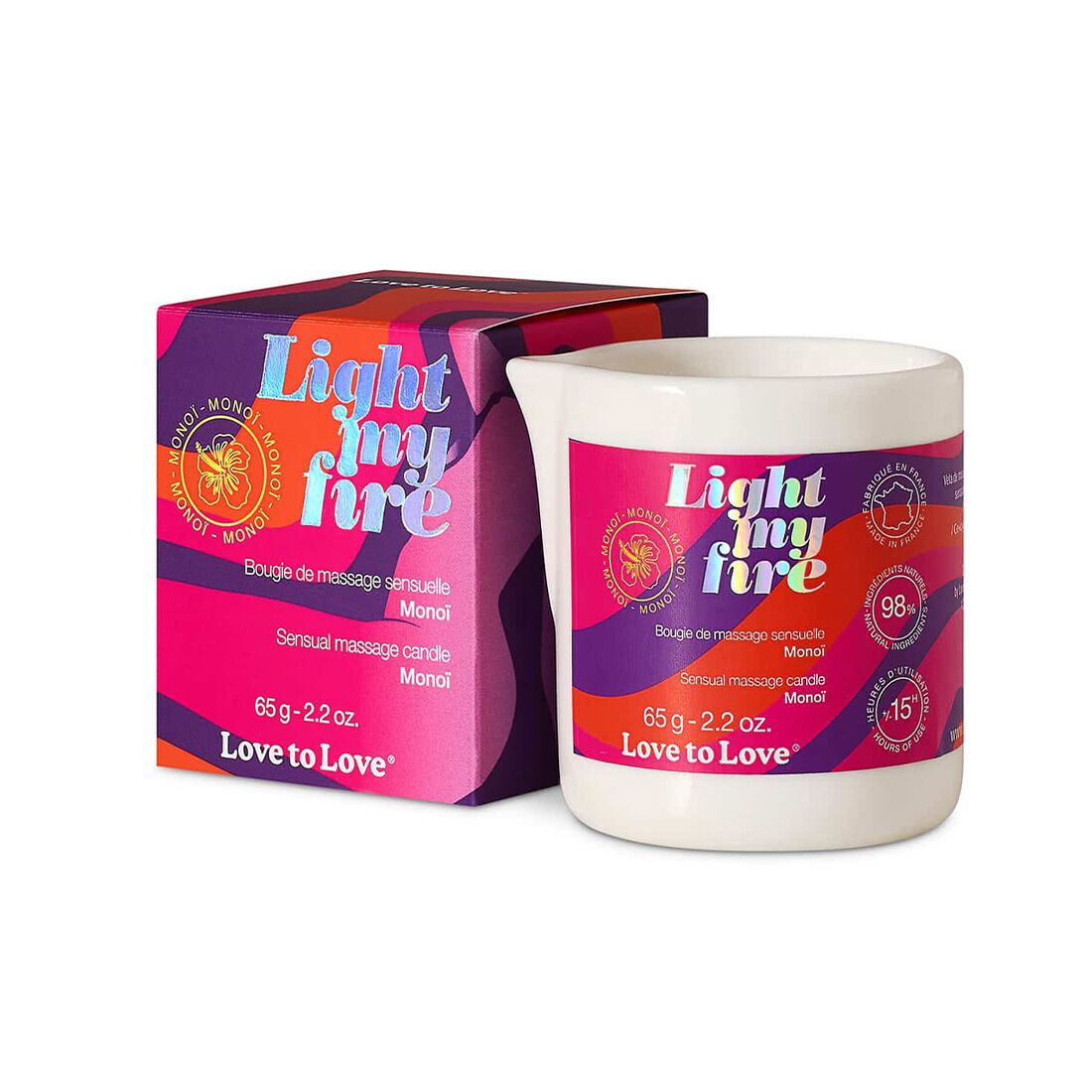 Массажная свеча Love To Love Light My Fire Monoi, 65 мл