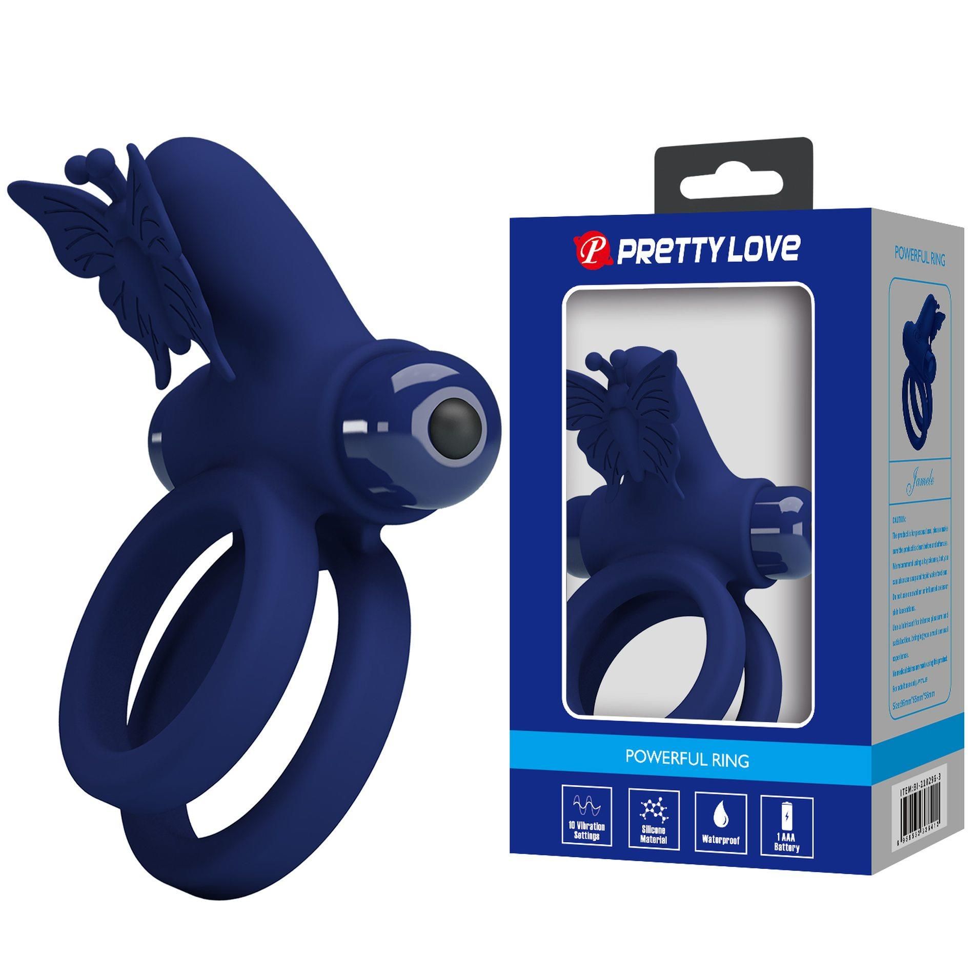 Виброкольцо Pretty Love Passionate Ring (синий)