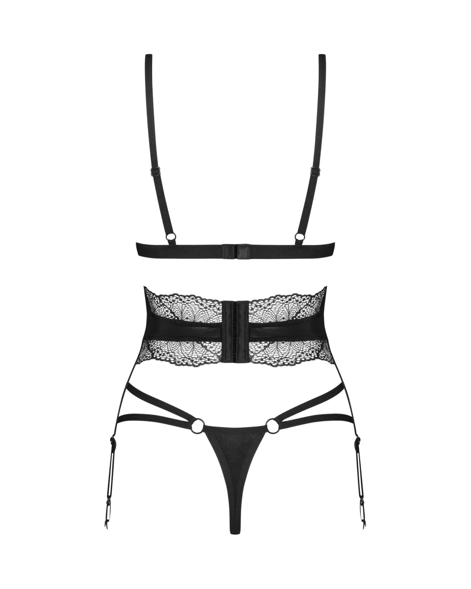 Комплект белья Obsessive Lobellis, XS/S (черный)