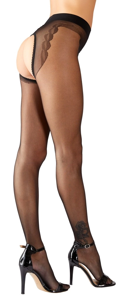 Колготки Cotelli Collection Crotchless Tights, 2 (черный)