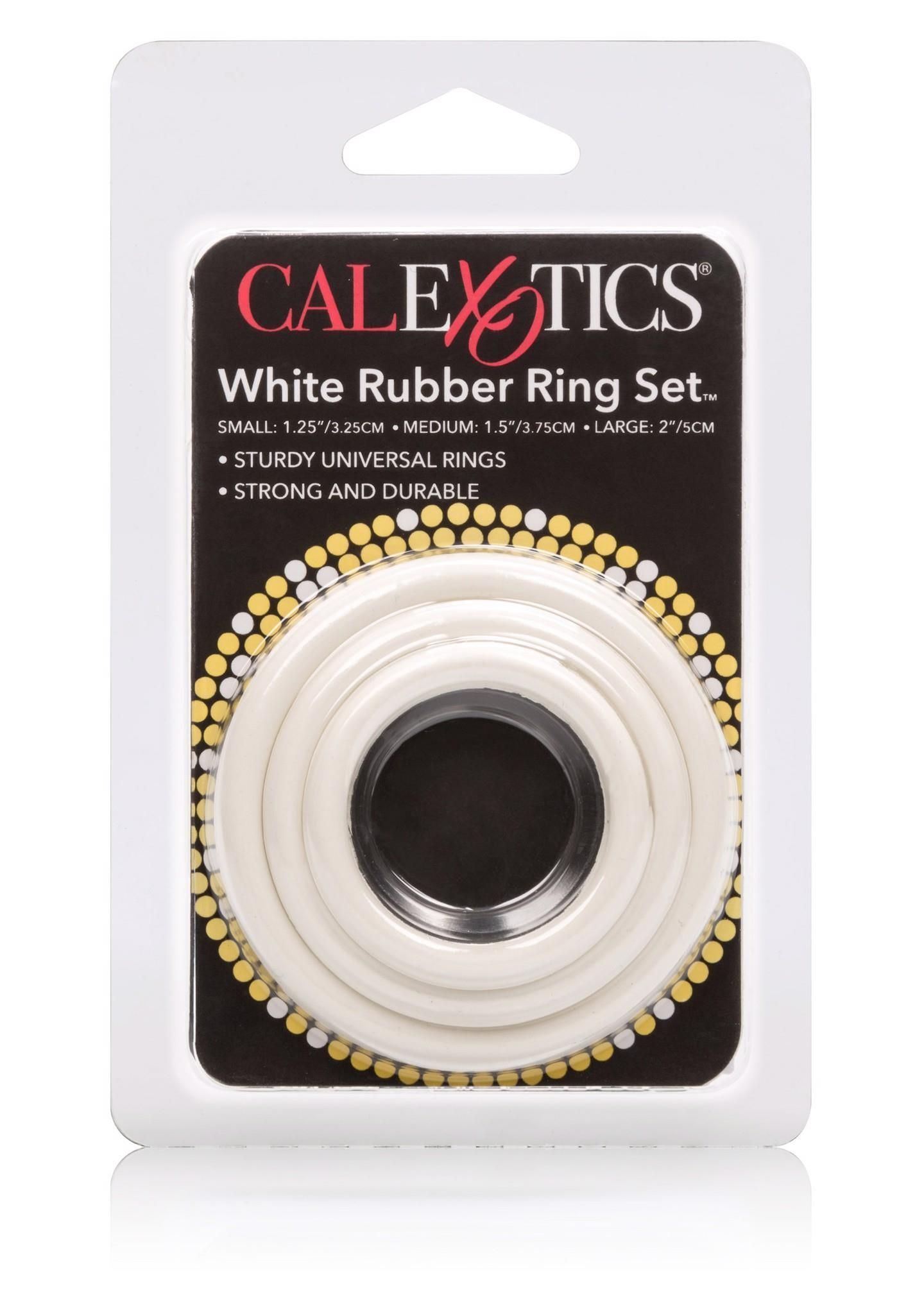 Набор эрекционных колец Calexotics Rubber Ring Set, 3 шт (белый)