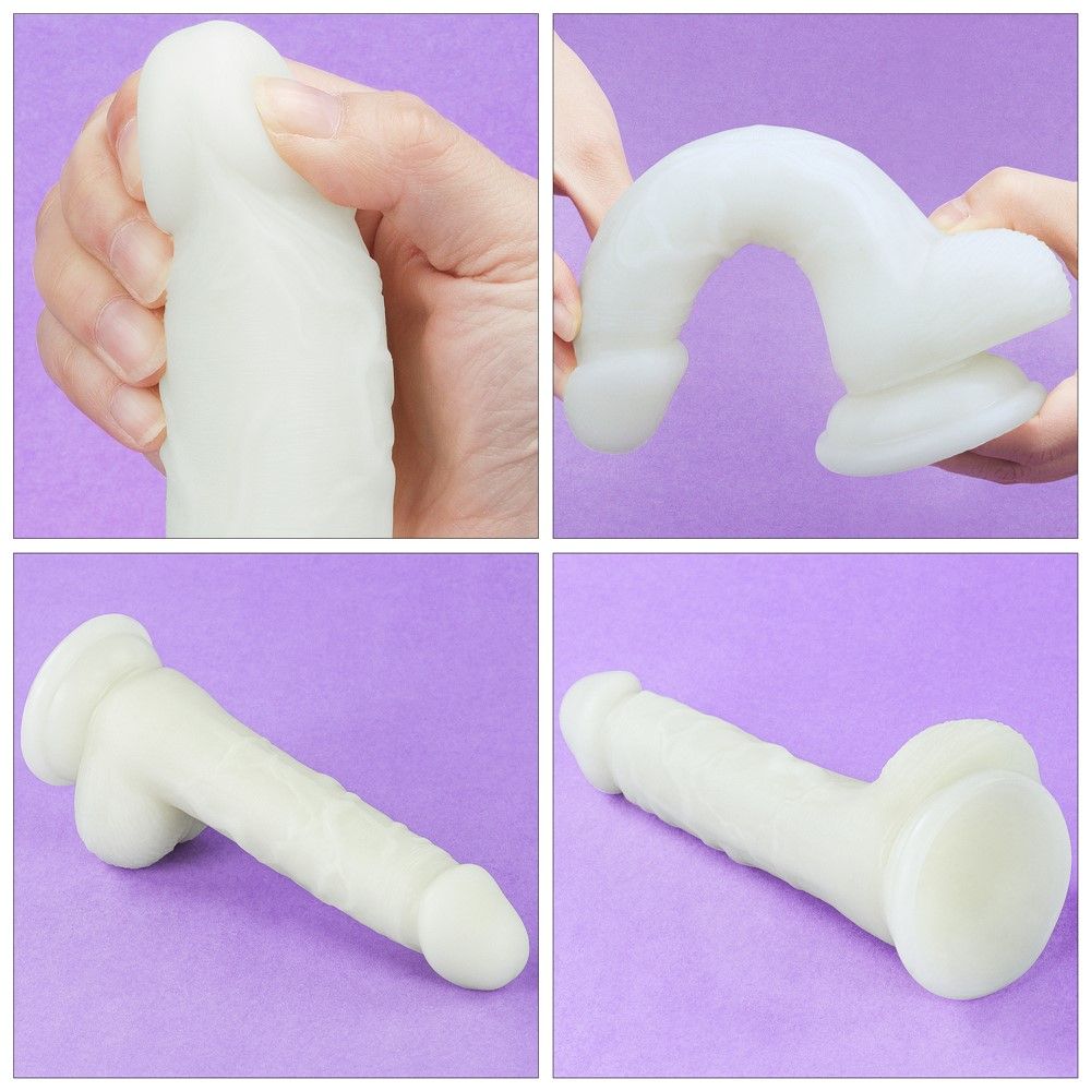 Неоновый фаллоимитатор LoveToy Lumino Play, 18 см (синий)
