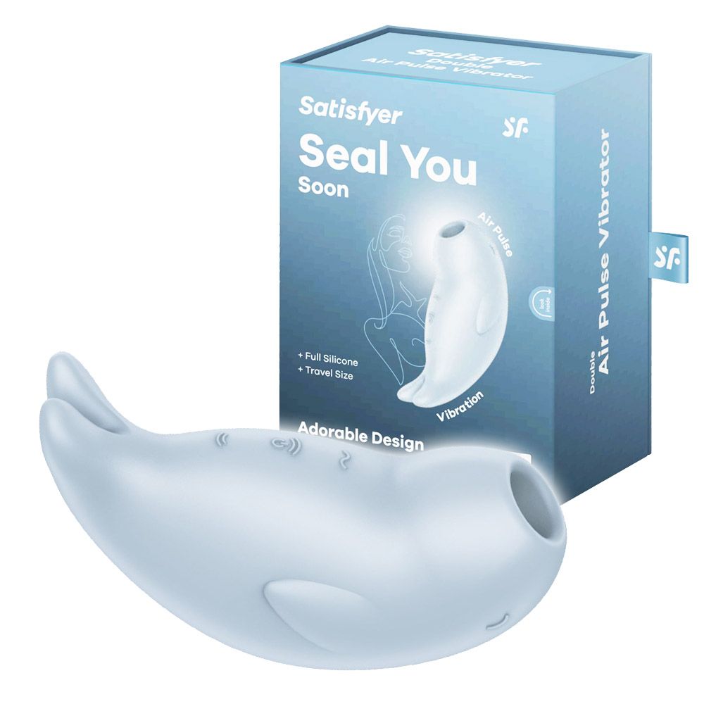 Вакуумный стимулятор клитора с вибрацией Satisfyer Seal You Soon (голубой)