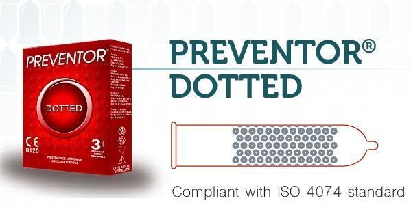 Презервативы Preventor® Dotted, 3 шт (ваниль)