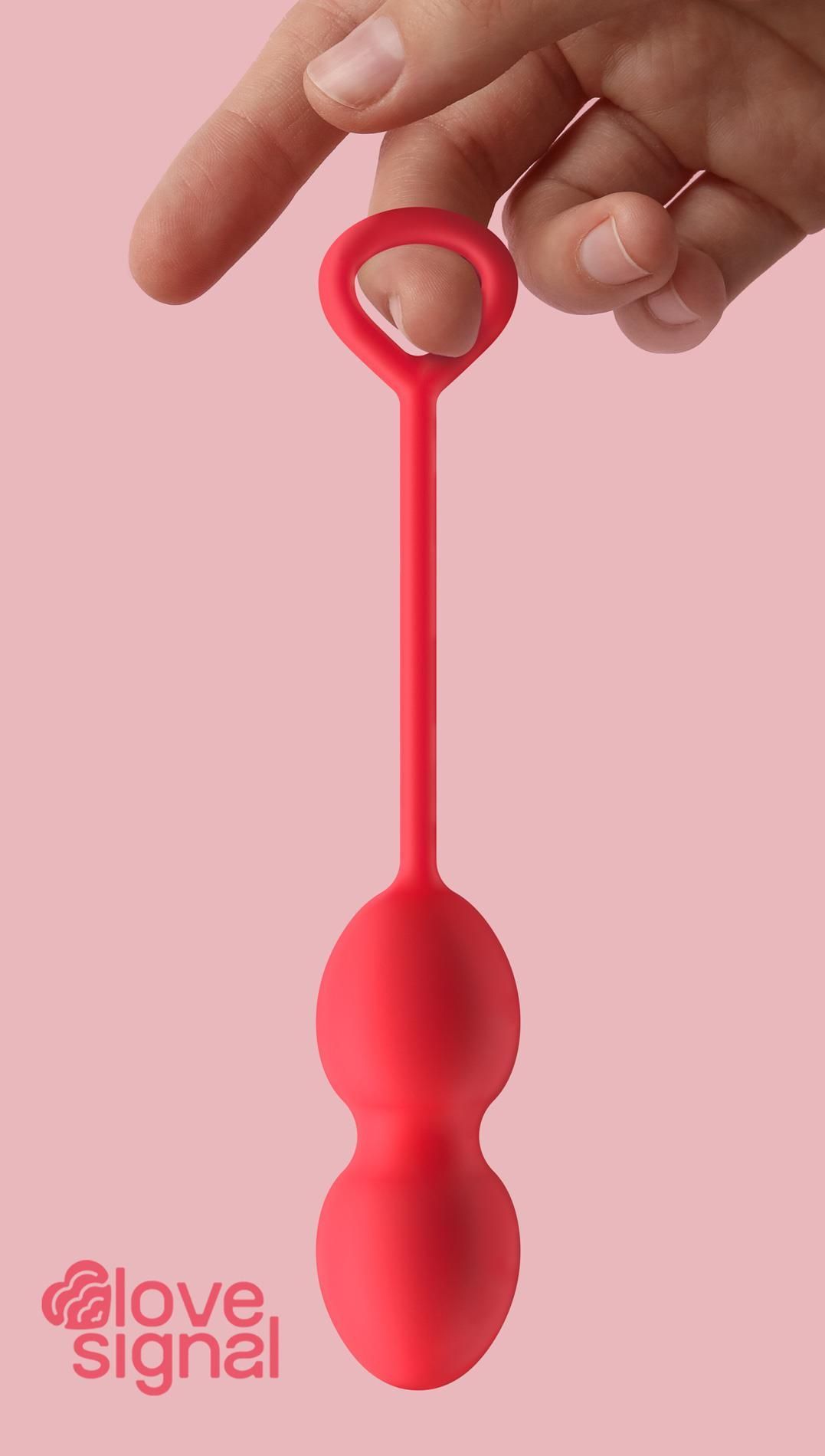 Kulki dopochwowe Dream Toys Playful Drops, 17.5 cm (czerwony)