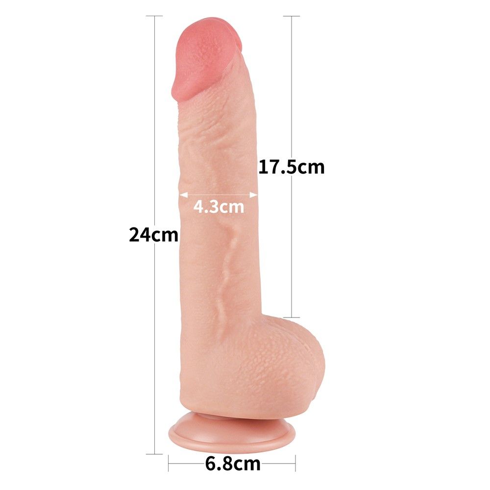 Фаллоимитатор Sliding-Skin Dual Layer Dong 9.5'', 24 см (телесный)