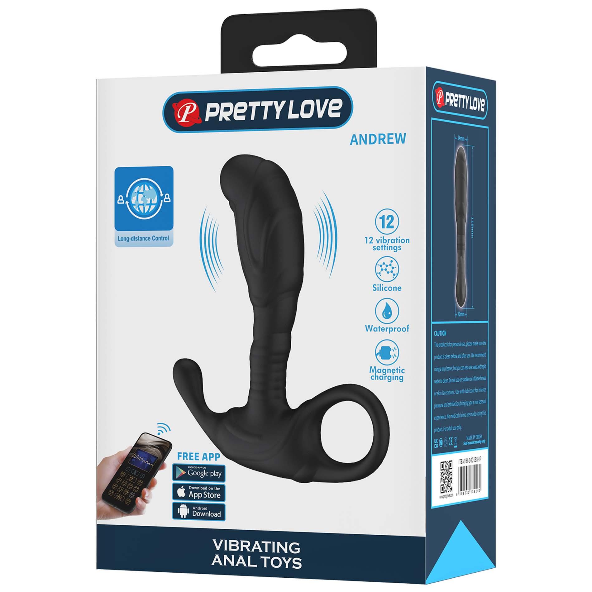 Стимулятор простаты Pretty Love Andrew App, 11.5 см (черный)