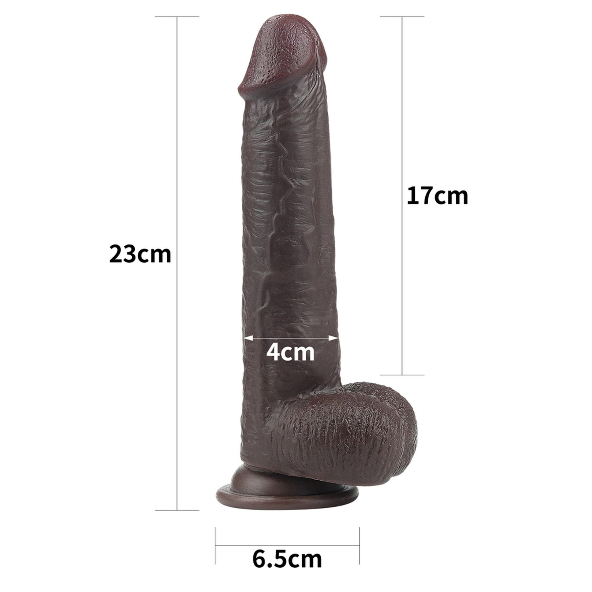 Фаллоимитатор LoveToy Sliding Skin из двойного материала, 23 см (коричневый)