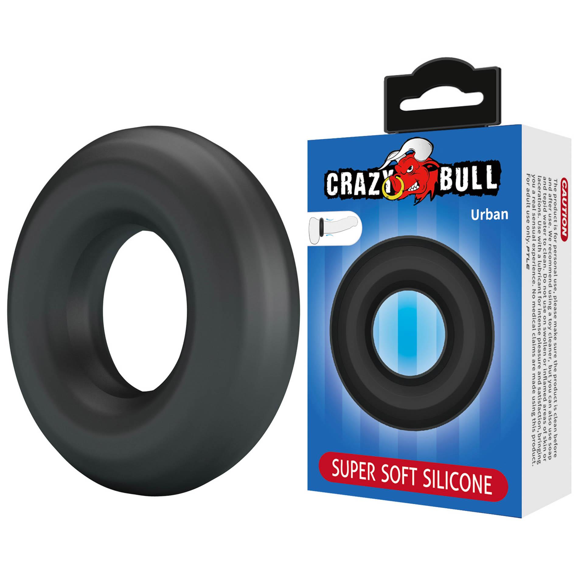 Эрекционное кольцо Crazy Bull Urban Super Soft, 6.1 см (черный)