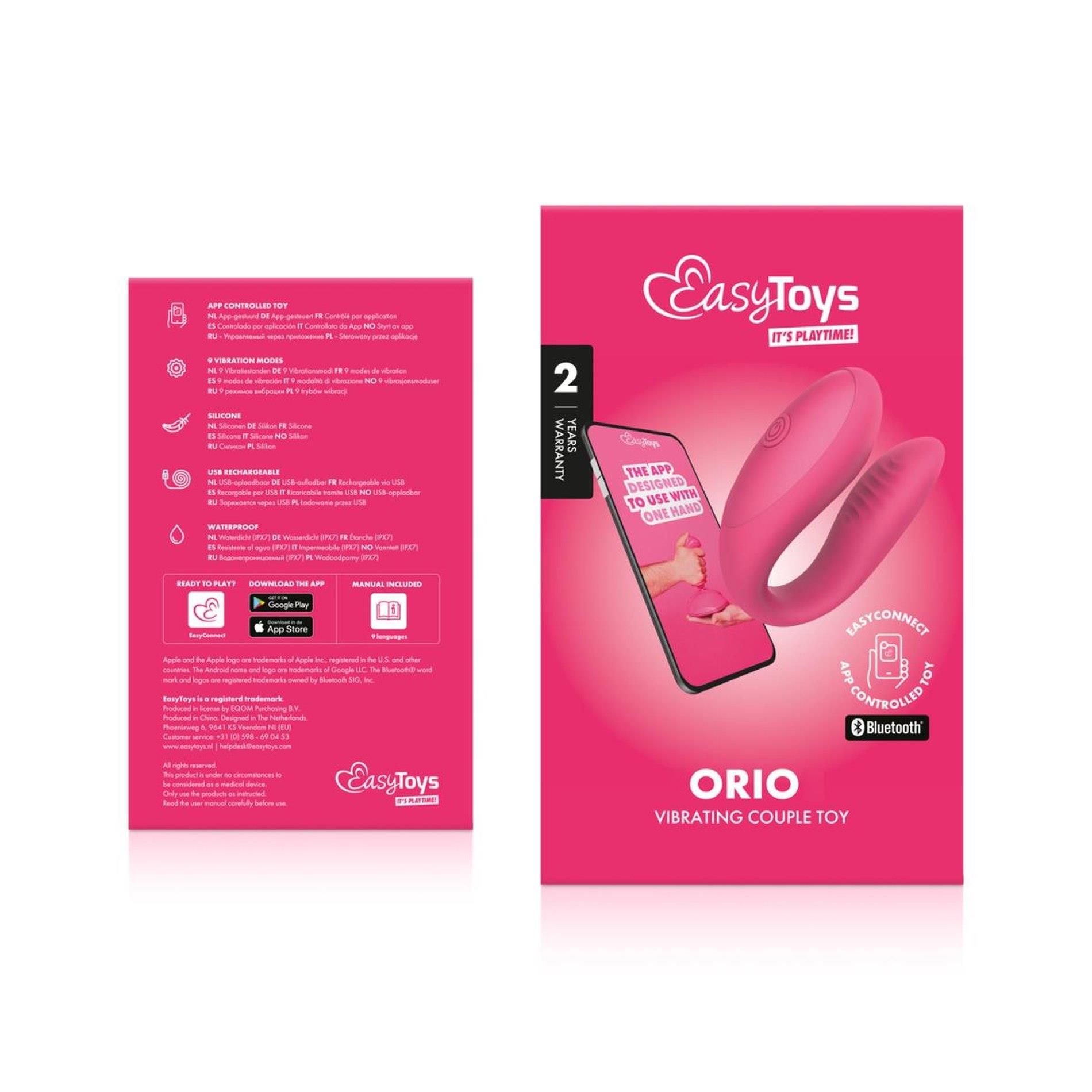 Вібратор для пар EasyConnect Orio, 8 см (рожевий)