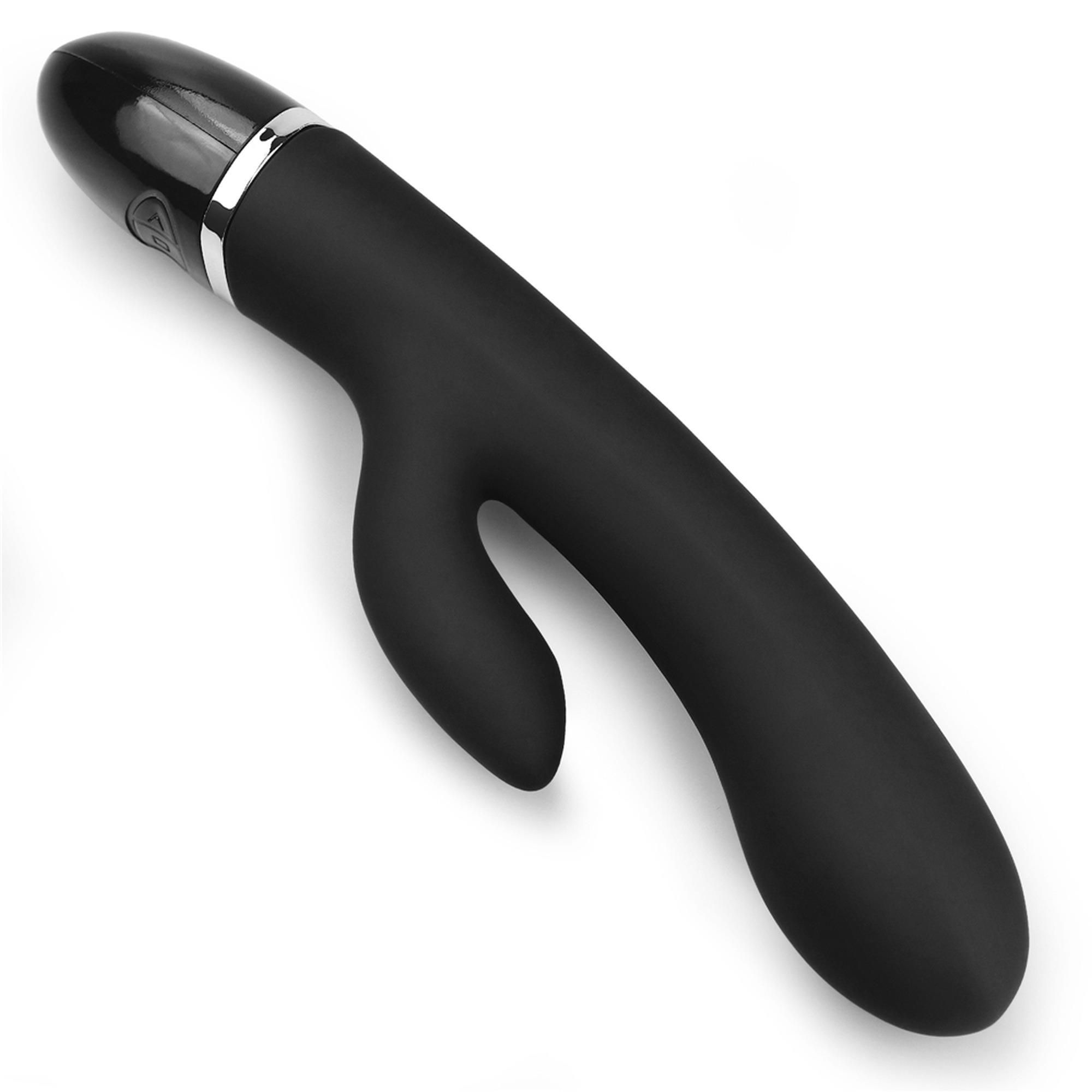 Wibrator królik LoveToy O-Sensual Clit Duo Climax, 21 cm (czarny)