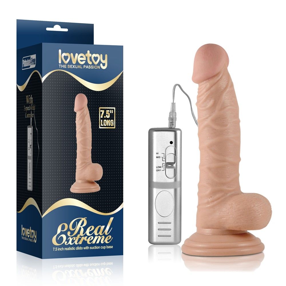 Реалістичний вібратор LoveToy Real Extreme, 19 см (тілесний)