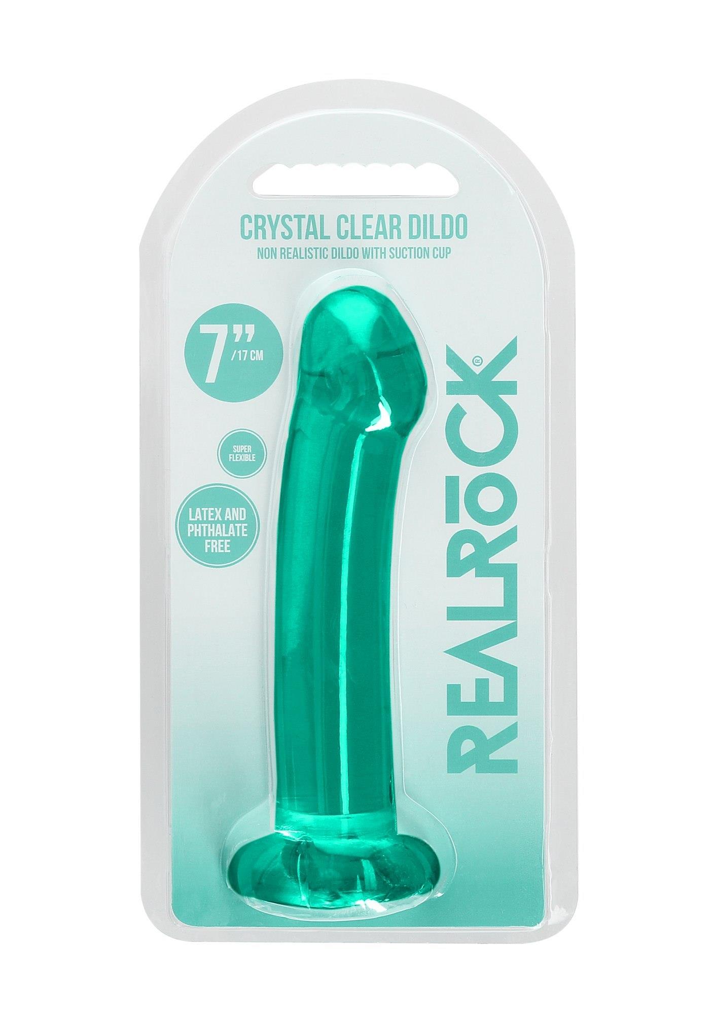 Фаллоимитатор RealRock Crystal Clear 6,7", 17 см (зеленый)