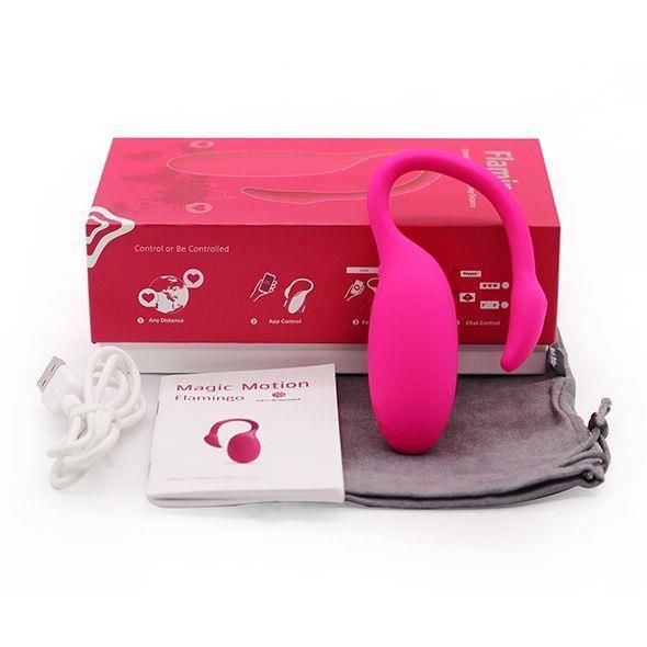 Виброяйцо с управлением со смартфона Magic Motion Flamingo, 7,2 см (розовый)
