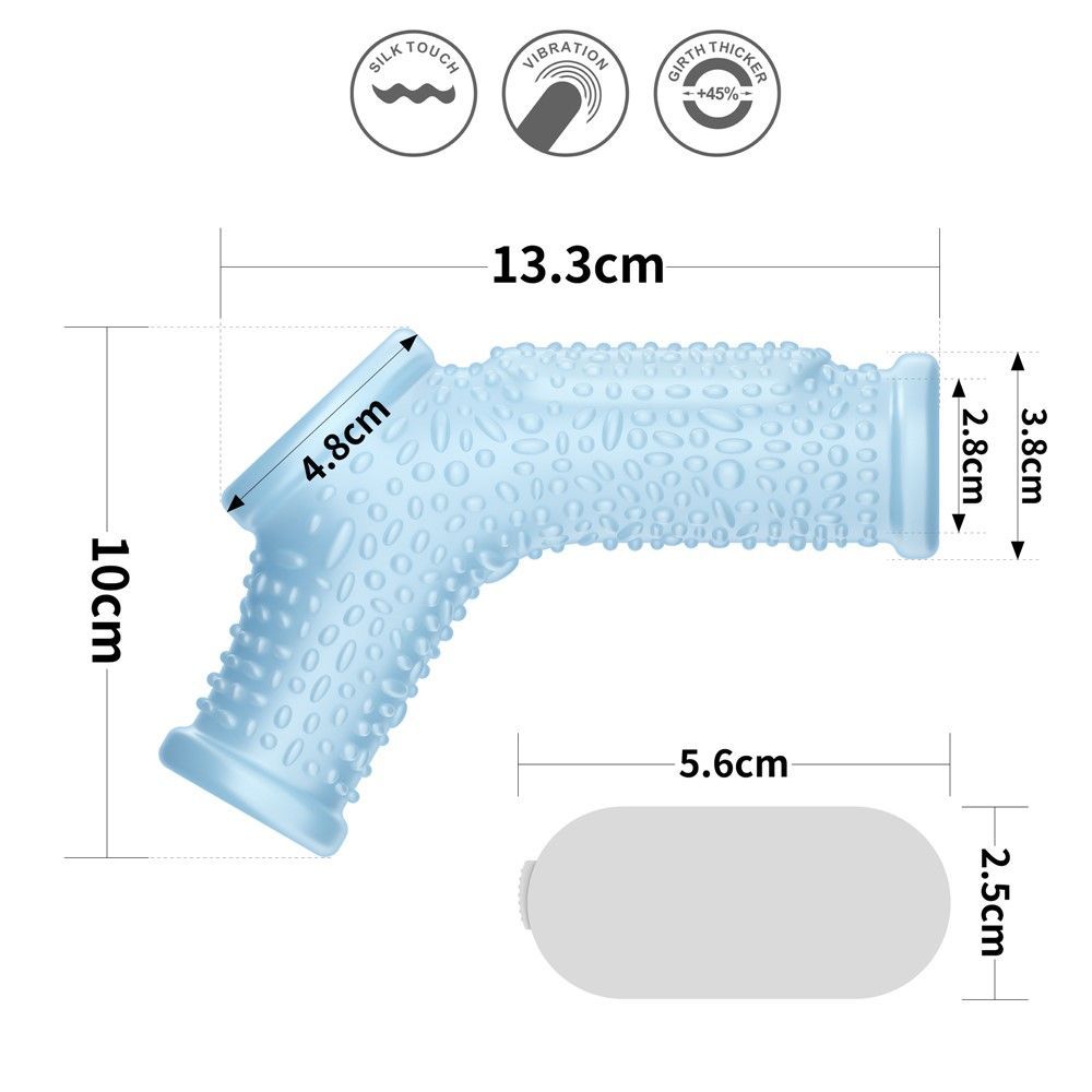 Эрекционное кольцо с вибрацией LoveToy Knights Ring, 13,3 см (голубой)