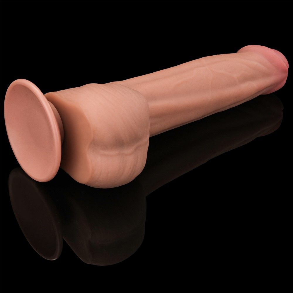 Фалоімітатор LoveToy Sliding-Skin Dual Layer Dong, 29 см (тілесний)