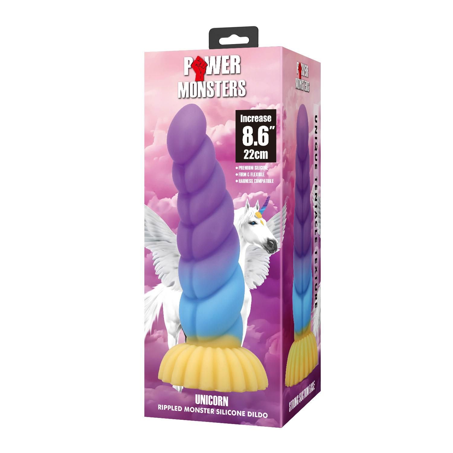 Фаллоимитатор Power Monsters Unicorn, 22 см (мульти)