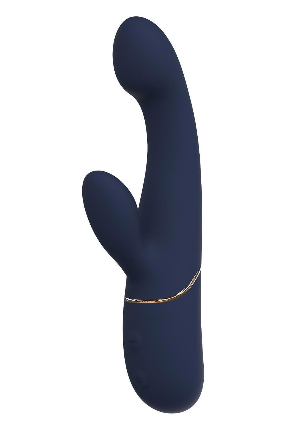 Вибратор-кролик Dreamtoys Duo Hestia, 20.8 см (синий)