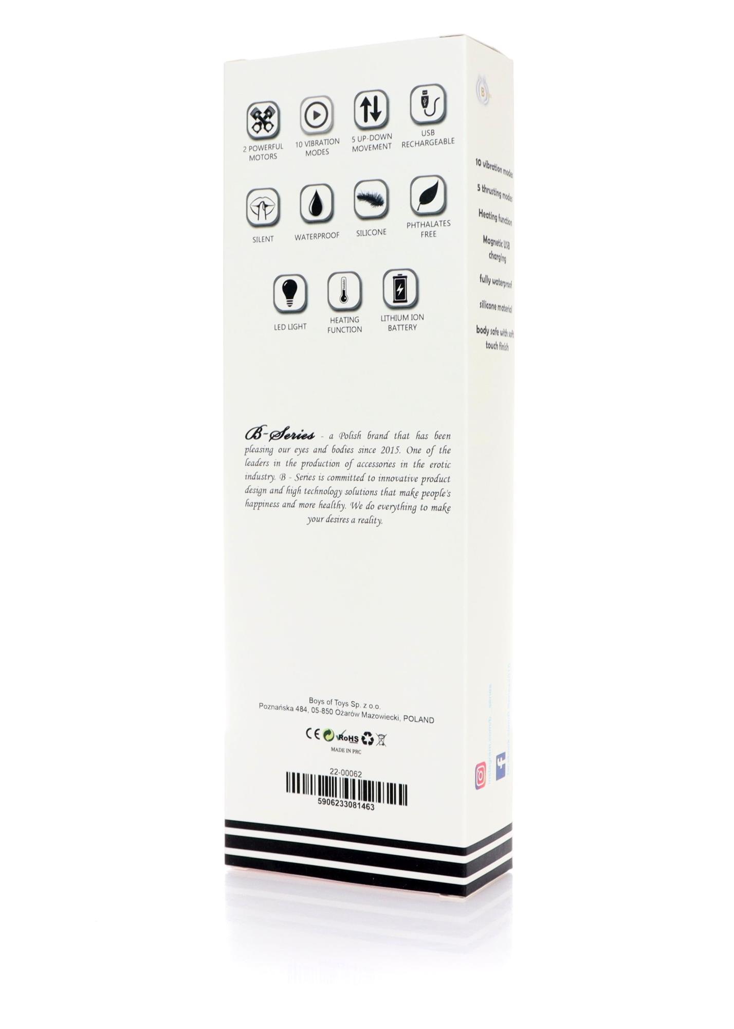 Вибратор-кролик B - Series Magic Rechargeable Thrusting, 19 см (розовый)