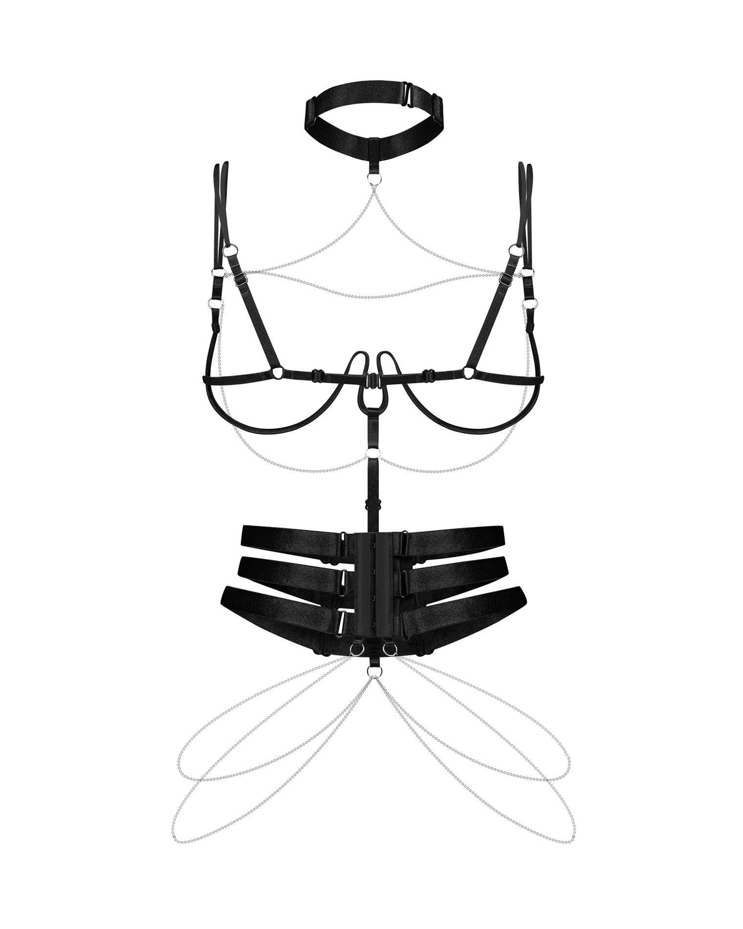 Портупея Obsessive Premisis Black, S/M/L (чорний)