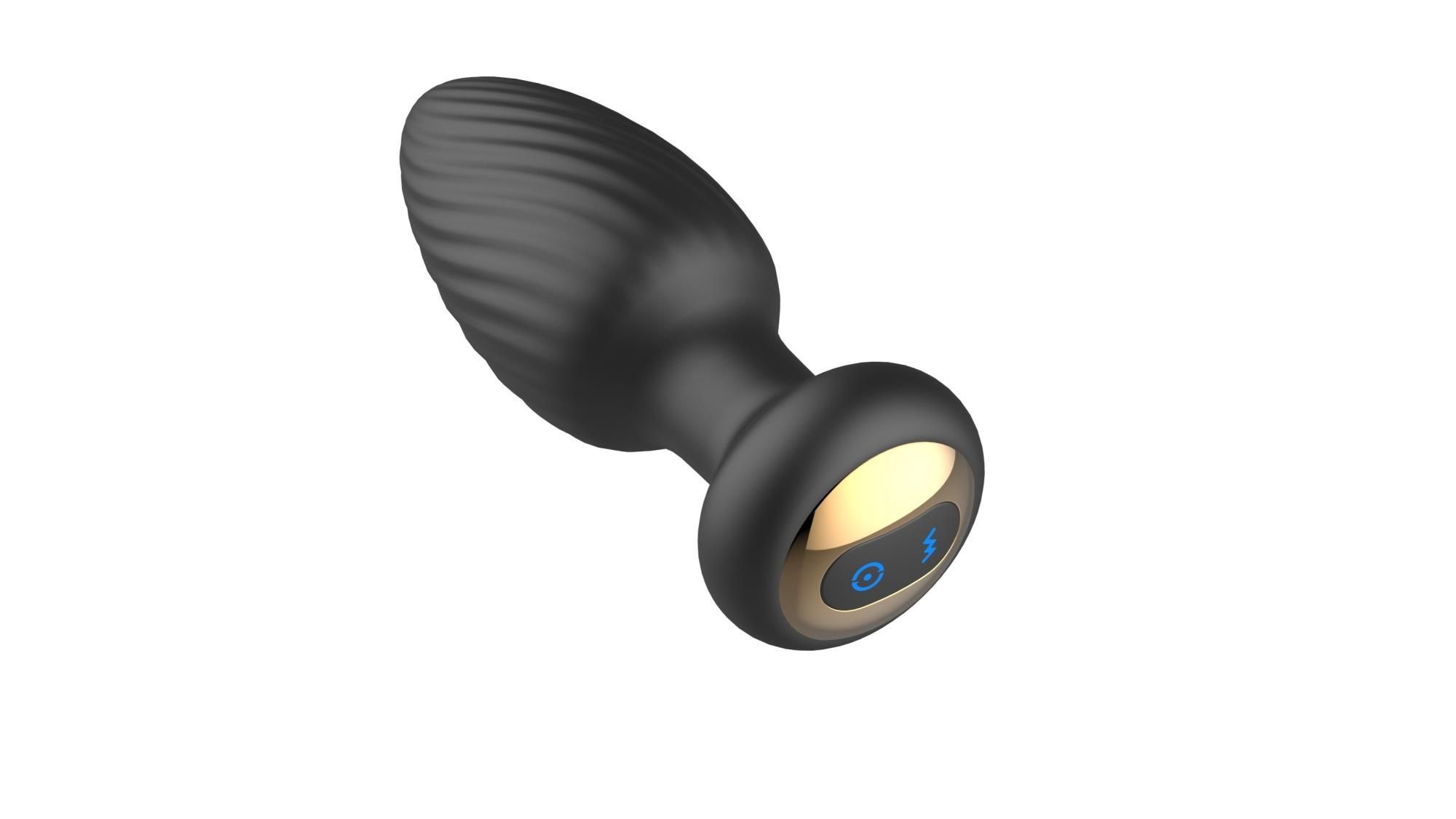 Korek analny B - Series Cute Retating Remote, 9.8 cm (czarny)