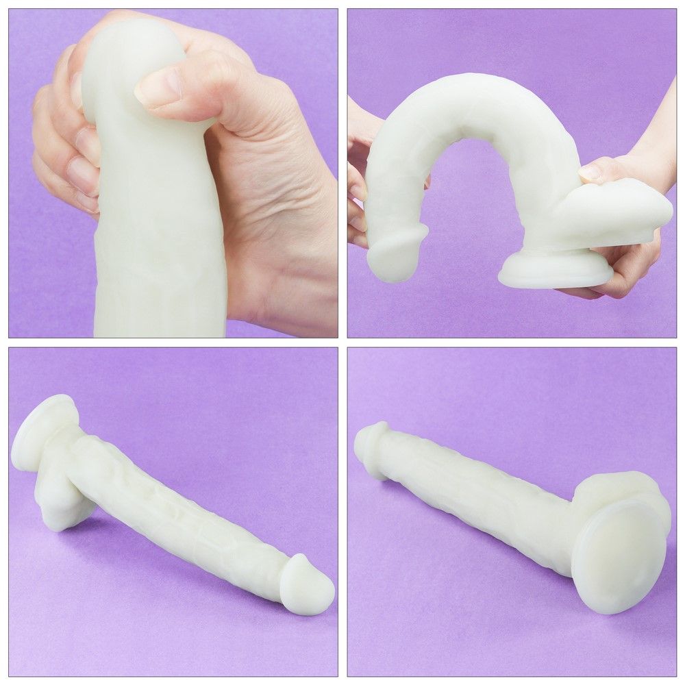 Неоновый фаллоимитатор LoveToy Lumino Play, 26,9 см (голубой)
