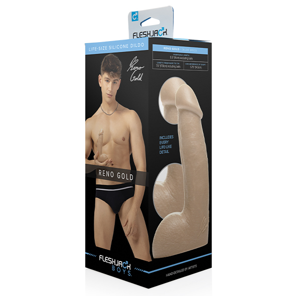 Фаллоимитатор Fleshjack Boys Reno Gold, 19 см (телесный)