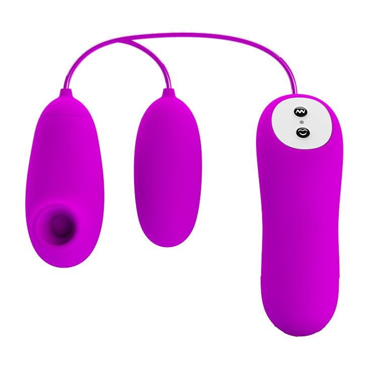 Вібратор з вакуумним стимулятором клітора Pretty Love Suction & Vibro Bullets (рожевий)
