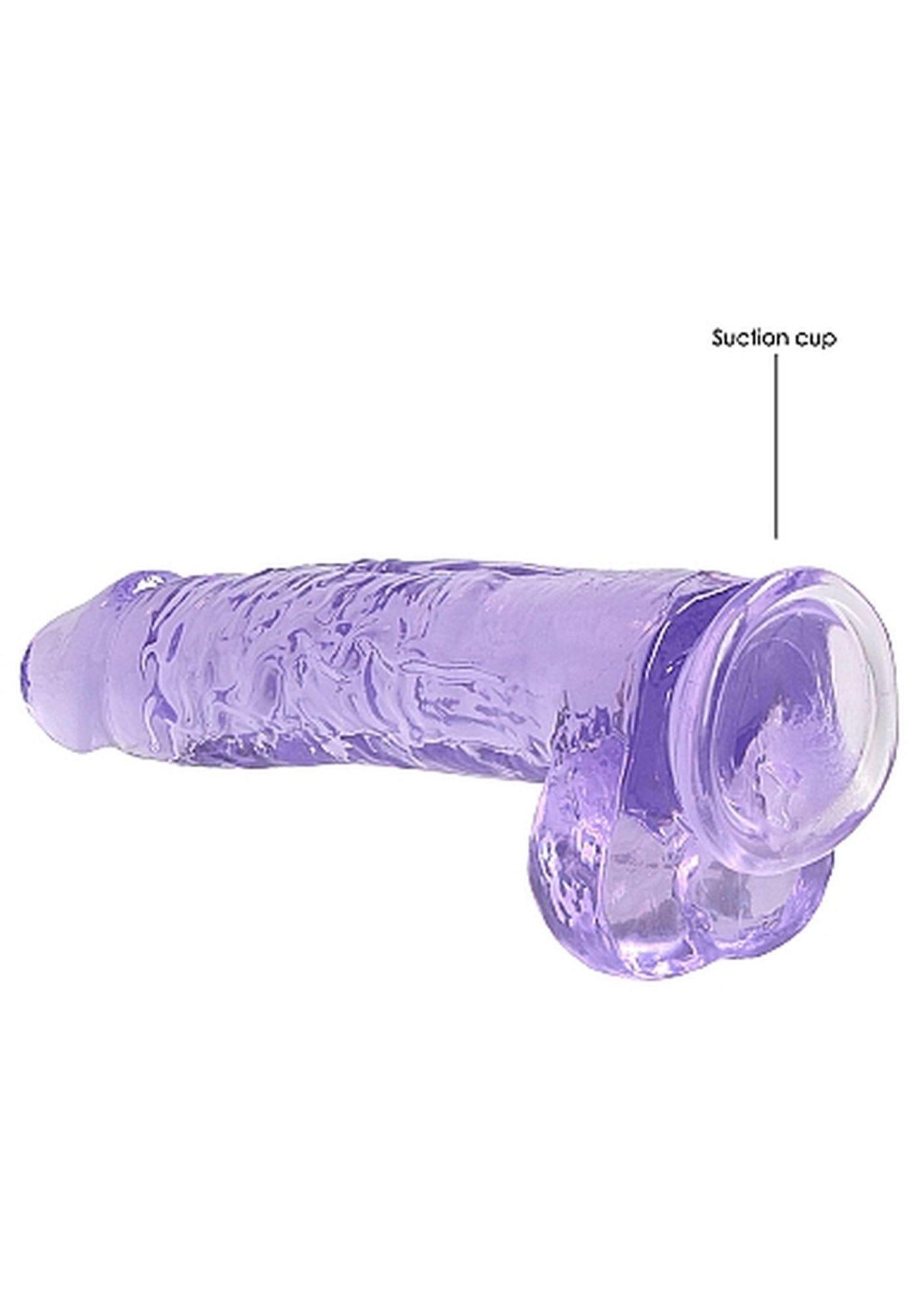 Фаллоимитатор Realrock Crystal Clear 9", 22 см (фиолетовый)