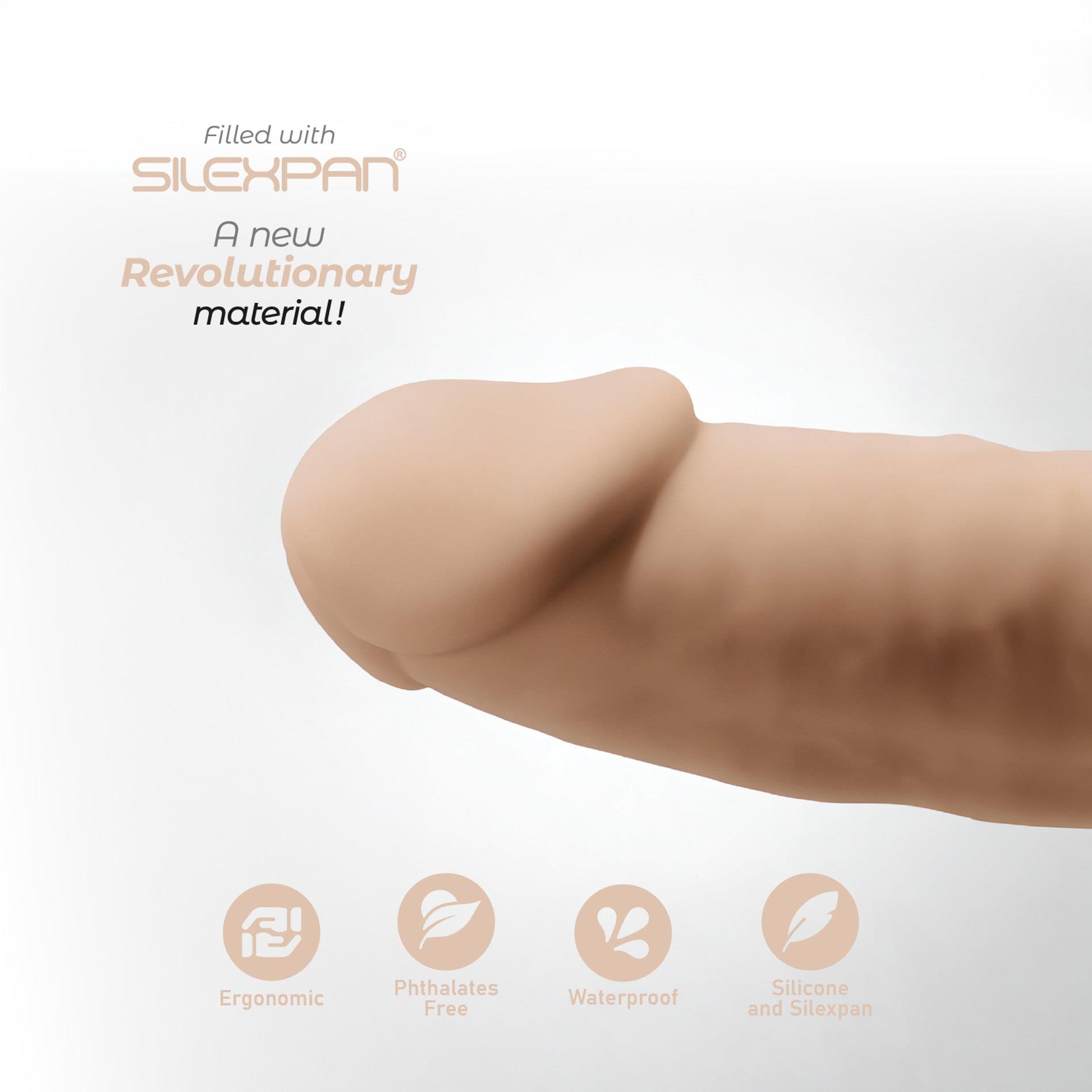 Silexd Double Dong S Flesh - Dildo podwójne, W kolorze cielistym, 38.5 cm