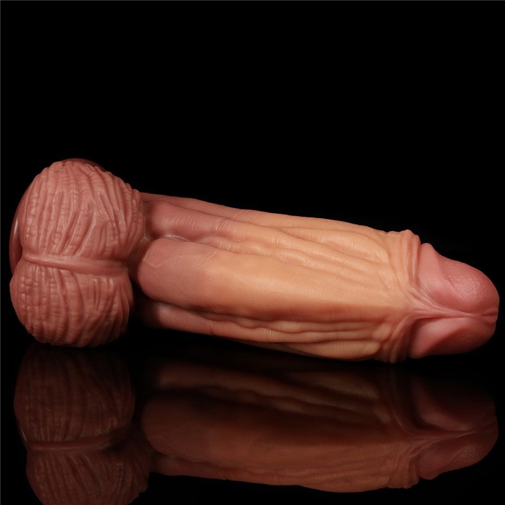Фаллоимитатор LoveToy Dual layered Platinum Silicone, 24,5 см (телесный)