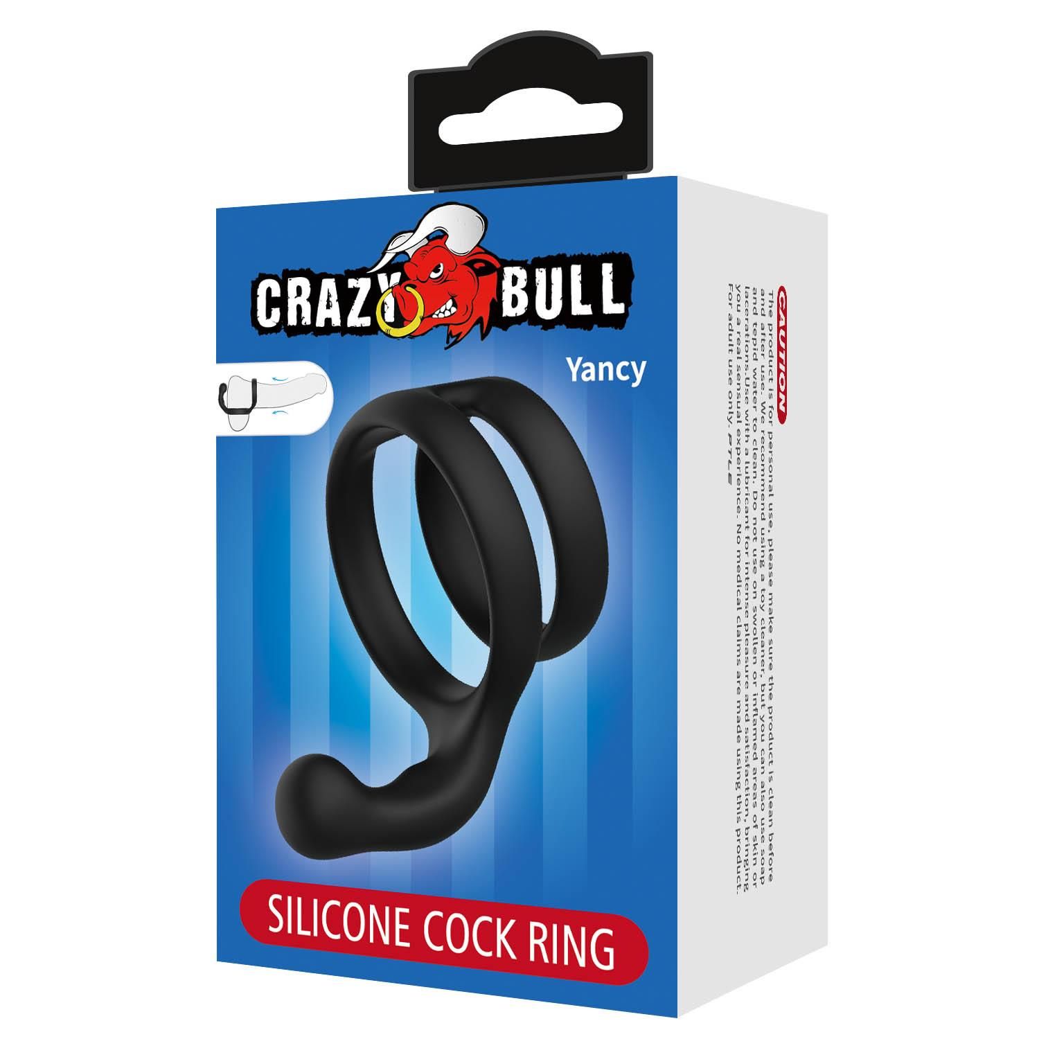 Pierścień erekcyjny Crazy Bull Yancy, 8.5 cm (czarny)