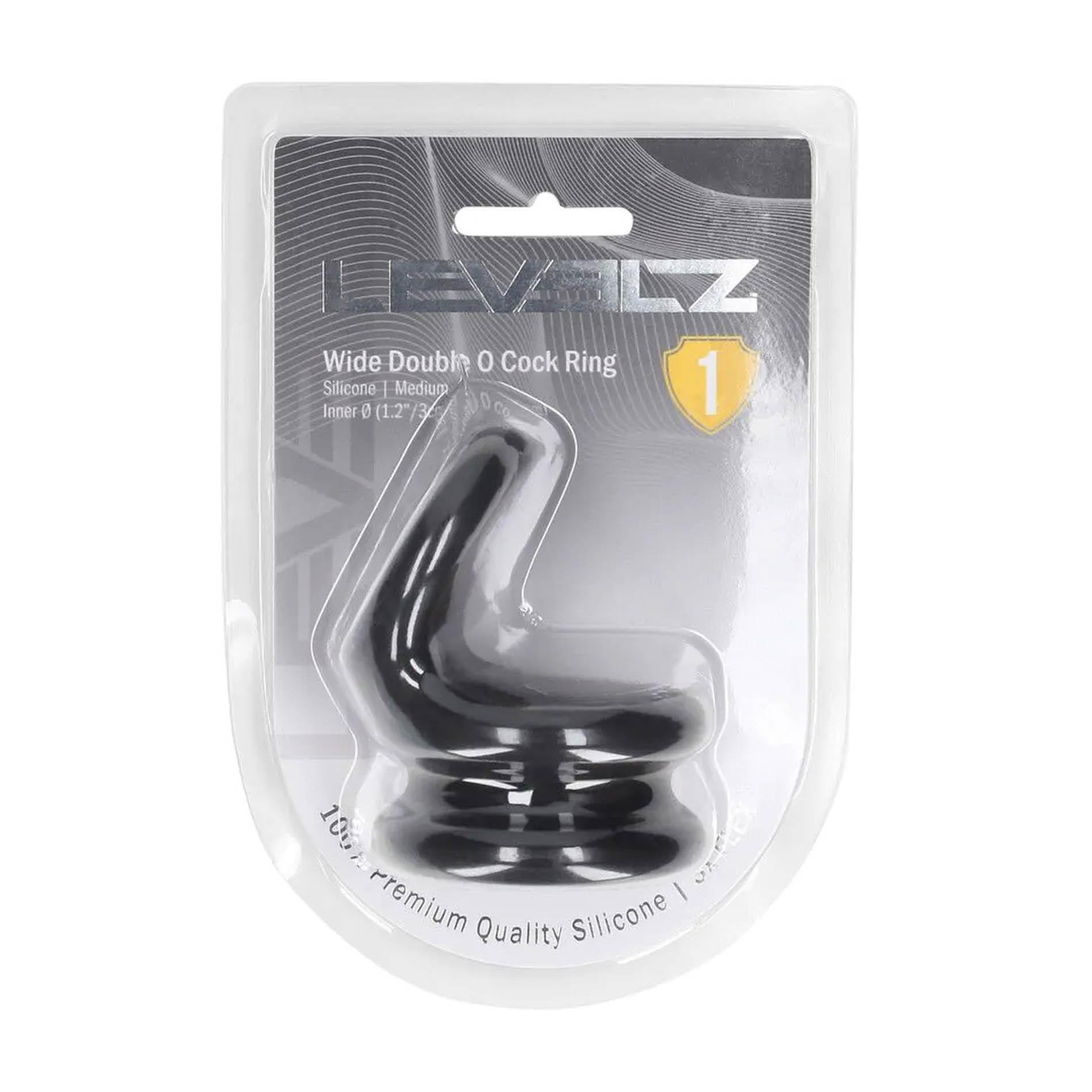 Эрекционное кольцо Wide Double O Silicone Cockring M, 5.5 см (черный)