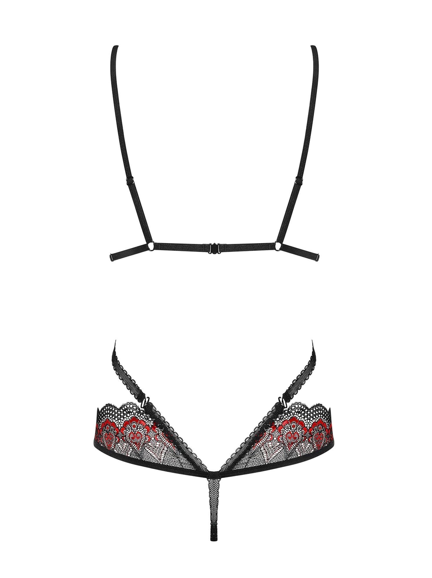 Боди Obsessive Megies Teddy, S/M (черный)