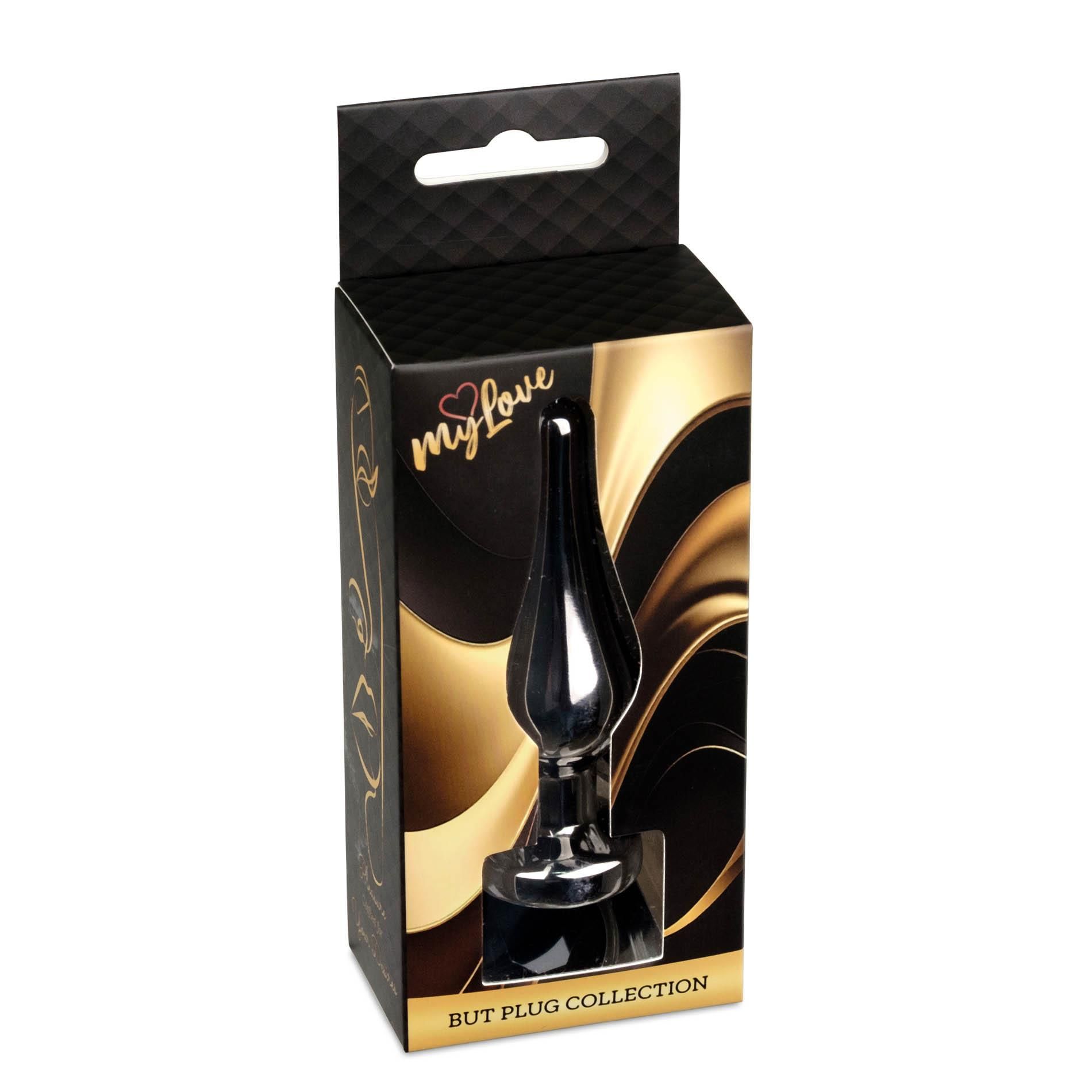 Анальна пробка MyLove Toys Jewellery Dark Silver Butt Plug, 9.5 см (чорний)