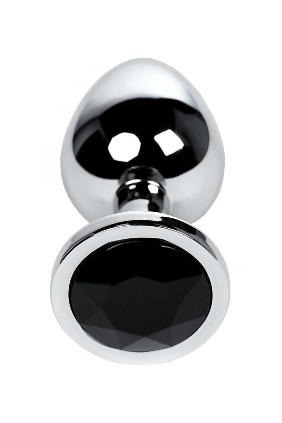 Metalowy korek analny z kryształem Toyfa Silver, 7 cm (czarny)