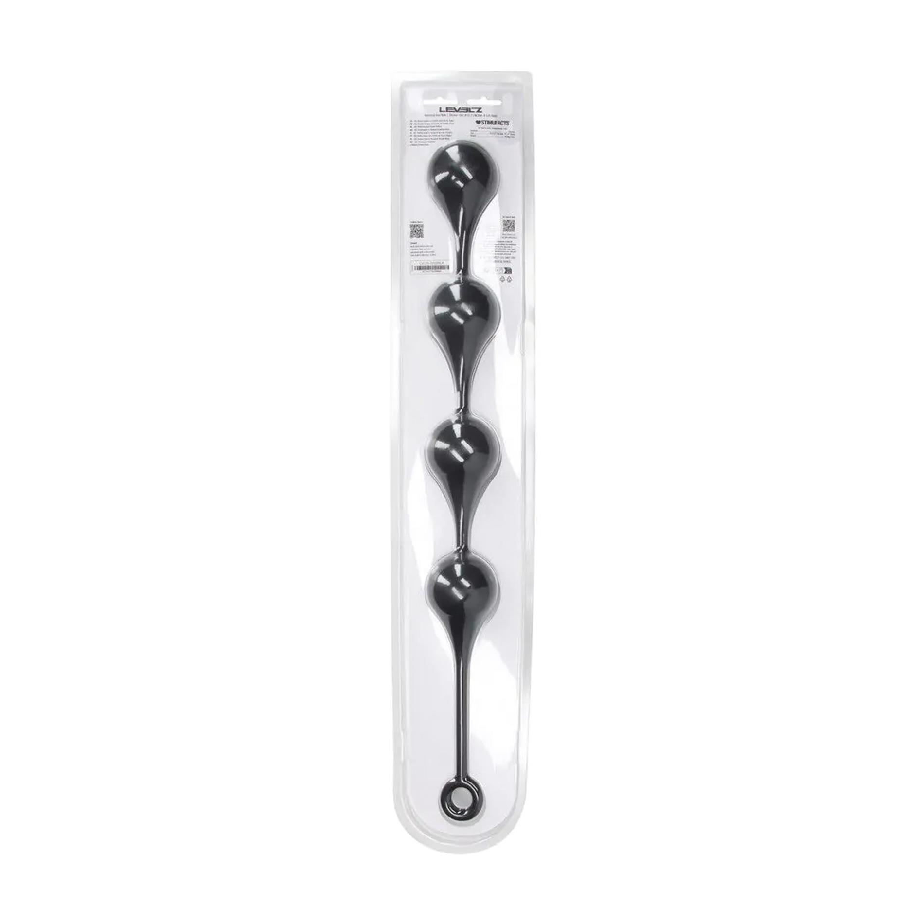 Анальные шарики Levelz by Shots Waterdrop Silicone Anal Balls XXL, 56.5 см (черный)