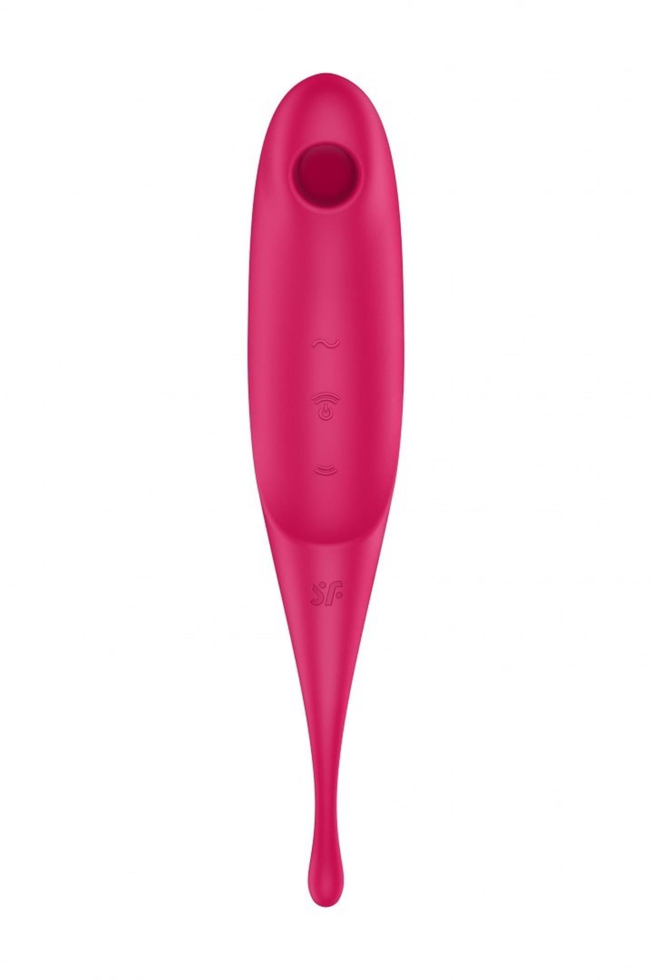 Вакуумний стимулятор клітора з вібрацією Satisfyer Twirling Pro (червоний)