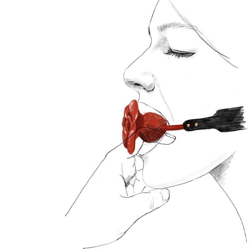 Кляп Zalo & Upko Doll Rose Ball Gag, 54 см (красный)