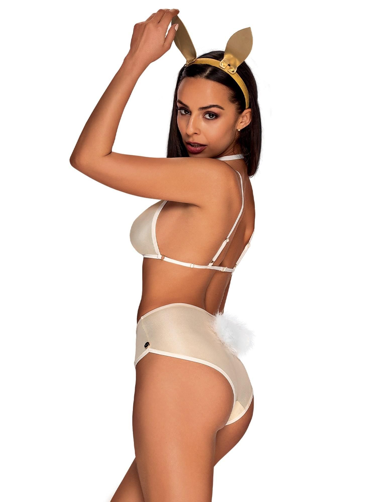 Эротический костюм Obsessive Neo Goldes, L/XL (белый)