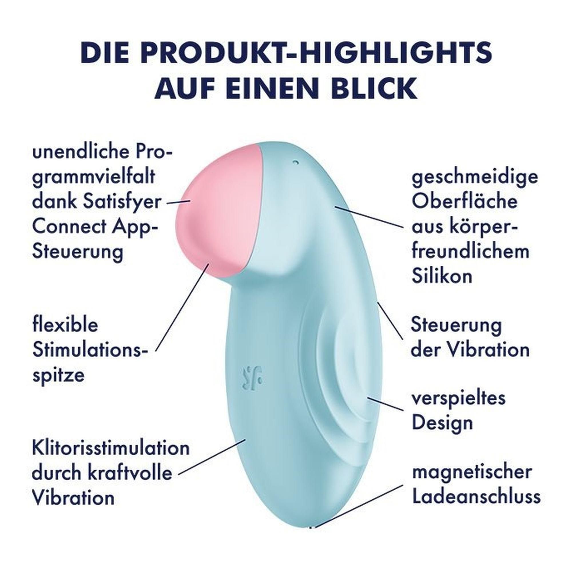 Вибратор для клитора Satisfyer Tropical Tip, 8,5 см (голубой)