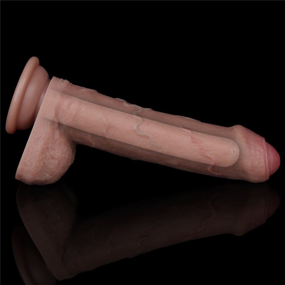 Фалоімітатор Lovetoy Dual-Layered Silicone Nature, 20,5 см (коричневий)