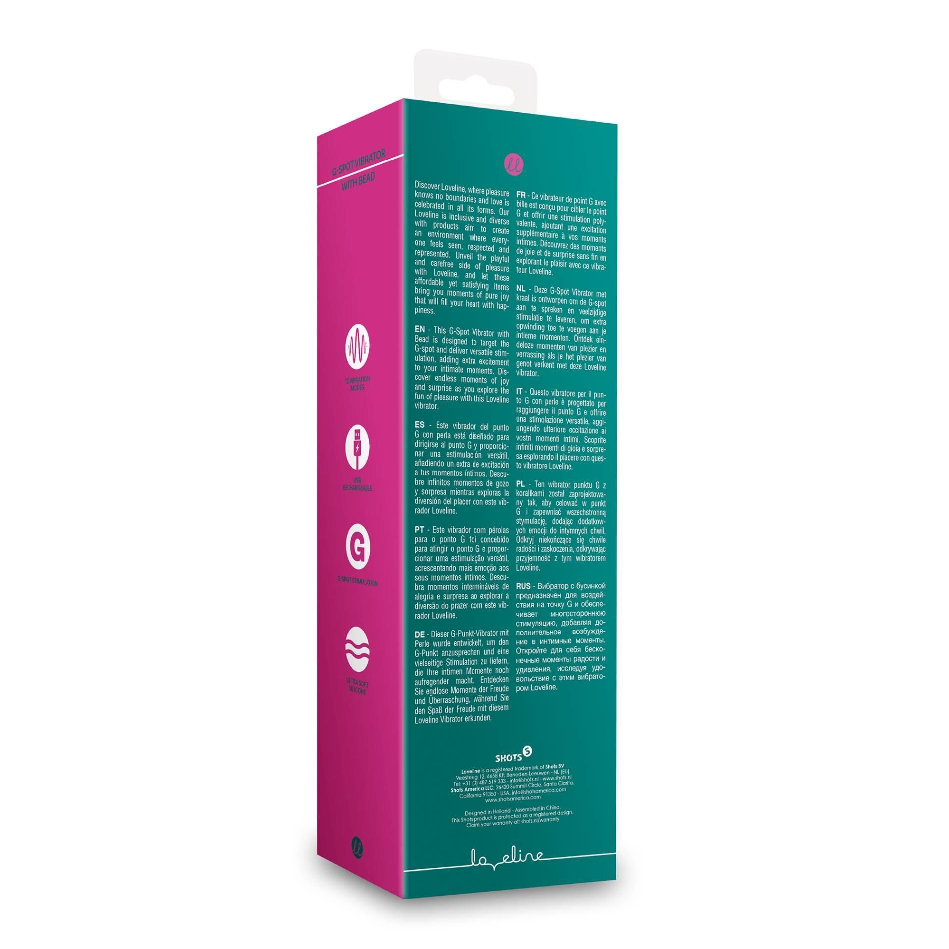 Вибратор Loveline G-Spot With Bead, 21.6 см (зеленый)